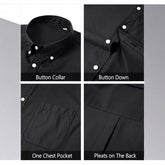 Solid Color Oxford Long Sleeve Button Shirt